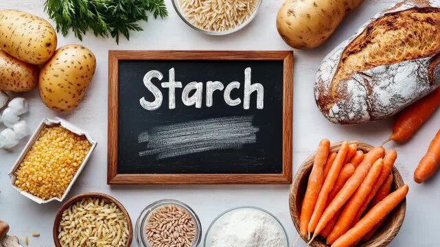 different starchy foods. Selective focus food