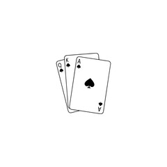 Playing cards icon flat vector design.