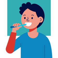 Person Brushing Teeth Silhouette Icon – Oral Hygiene & Dental Health Symbol

