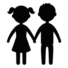 Minimalist Children Together Vector – Play & Innocence Design


