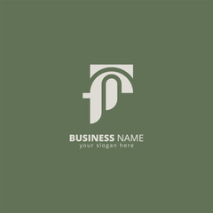 Creative Letter TF FT Logo Design with Modern Minimal Style.