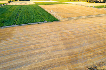 A Drone Shot of a Farm with Multiple Crop Varieties. Concept: The complexity of modern farming.