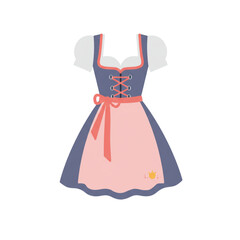 Oktoberfest dirndl dress icon transparent background	