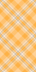 French texture pattern vector, realistic fabric check background. Gentleman tartan seamless textile plaid in orange and amber colors.