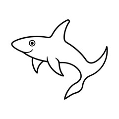 Fototapeta premium outline illustration hammerhead shark cartoon