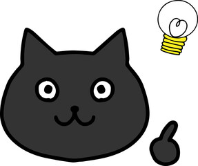 アイデアがひらめいた猫