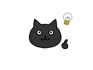 アイデアがひらめいた猫