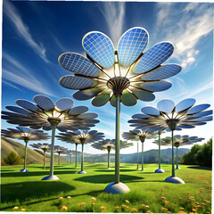 solar panels shaped like flower petals eco tech