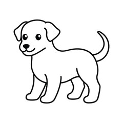 outline illustration playful puppy cartoon