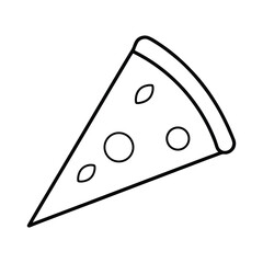 outline illustration slice of pizza cartoon