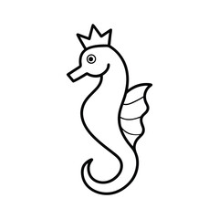 outline illustration seahorse family cartoon