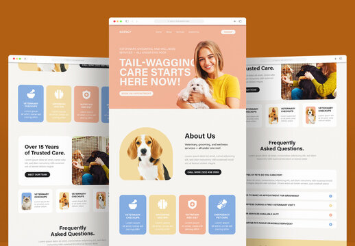 Pet Care Landing Page Template