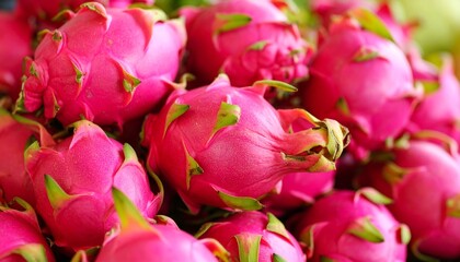 Close up of red dragon fruit in the market