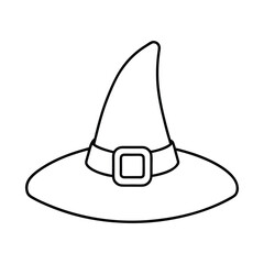  outline illustration witch hat with buckle