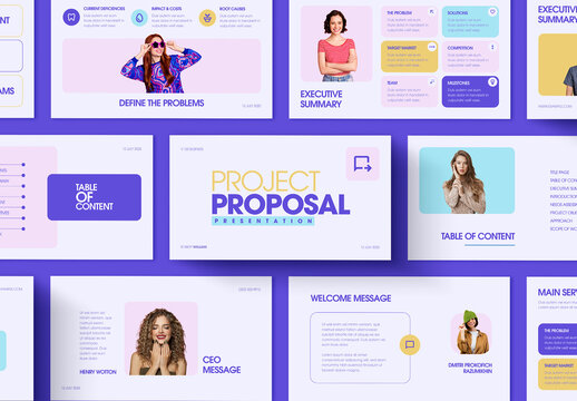 Project Proposal Presentation Template with Modern Layout