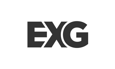 EXG logo design template with strong and modern bold text. Initial based vector logotype featuring simple and minimal typography. Trendy company identity.