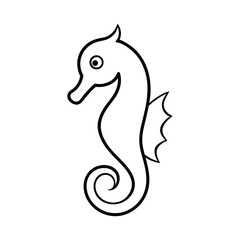 outline seahorse with curled tail
