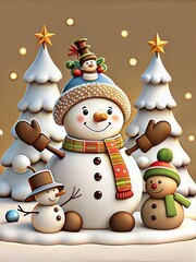 3D snowman illustration