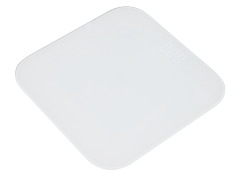 White electronic weight scales isolated on a transparent background. PNG.