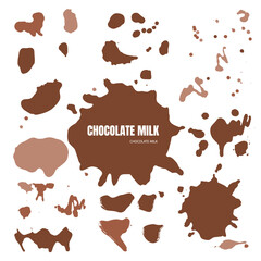 Spilled chocolate milk silhouette, hot chocolate puddle, liquid stain, coffee splatter, brown latte