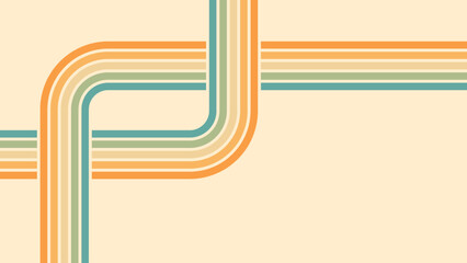 Abstract background of rainbow groovy Wavy Line design in 1970s Hippie Retro style. Vector pattern ready to use for cloth, textile, wrap and other.