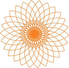 abstract floral flower vector Elegant Orange Geometric Floral Pattern - Modern Abstract Design

