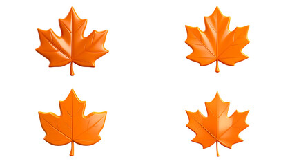 Naklejka premium Autumn maple leaves in autumn colors on white background