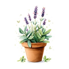 Whimsical Watercolor Lavender with Butterflies – Gentle Botanical Illustration for Eco Decor, Nature-Inspired Branding & Relaxation Themes