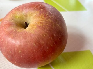 Close up Red Apple on the Table 