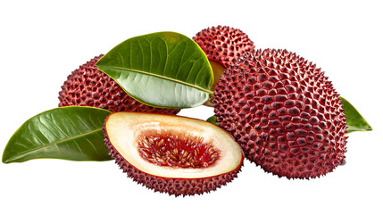 Salak Snake fruit with half slices with leaves png