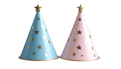 Pink party hat isolated on white background