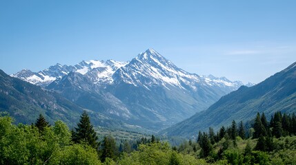 Mountain range with snow on the top.