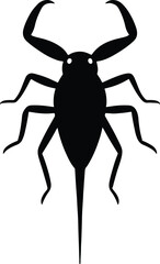 Silhouette Giant water bug minimalist style vector illustrator
