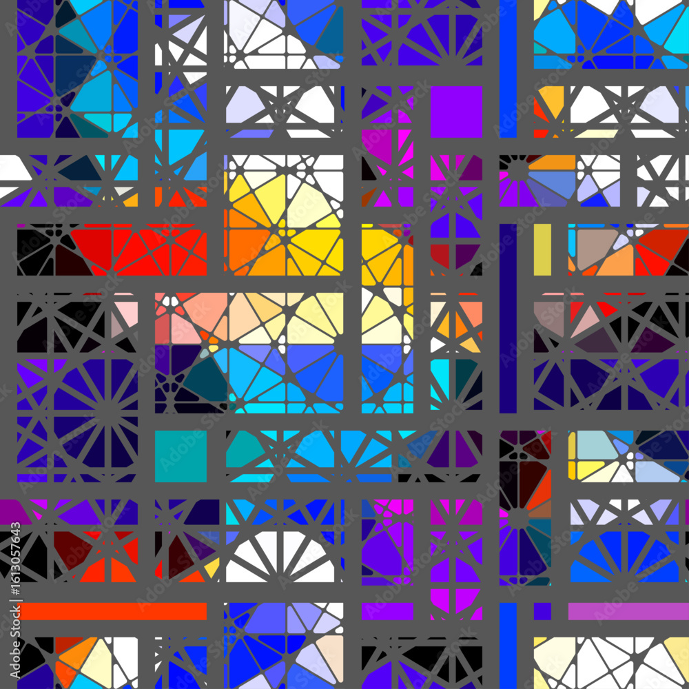 Poster seamless pattern with mosaic tiles, editable template. ancient mosaic ceramic tile pattern. vector i