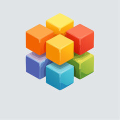 Fototapeta premium layered cubes and shadows, deep perspective, soft glow