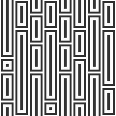 Vector seamless pattern with rectangles. Geometric tiles seamless pattern. Geometric shapes pattern. Black geometric shapes isolated on white background. Black and white vector pattern.
