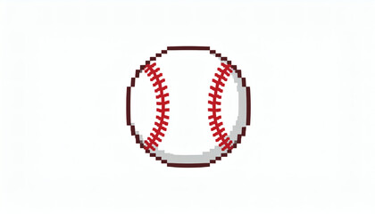 8-bit retro pixel style baseball isolated on white background vintage sports pixel art classic gaming inspired design illustration