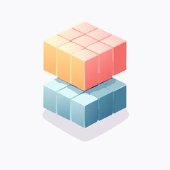 Obraz premium layered cubes and shadows, deep perspective, soft glow