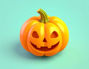 3D Halloween Pumpkin Jack-o’-Lantern Cartoon