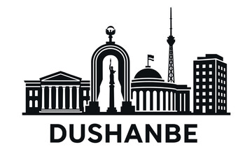 Obraz premium Dushanbe city skyline with iconic buildings and landmarks