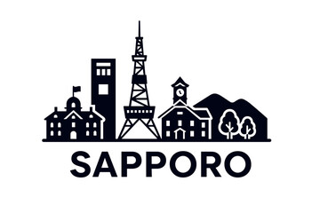 Sapporo city skyline with iconic buildings and landmarks