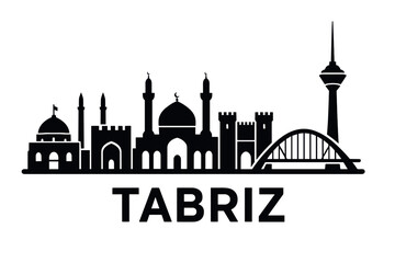 Tabriz city skyline with iconic buildings and landmarks