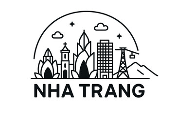 Obraz premium Nha Trang city skyline with iconic buildings and landmarks