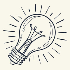 Bright Yellow Light Bulb Vector Illustration