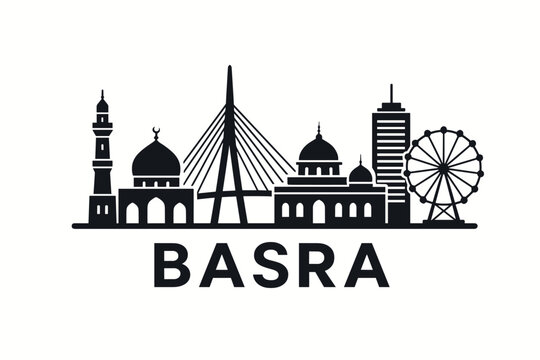 Basra city skyline with iconic buildings and landmarks
