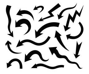 arrows set black lightning