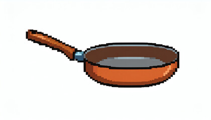 8-bit retro style roasting pan isolated on white background pixel art vintage cooking inspired kitchenware design illustration