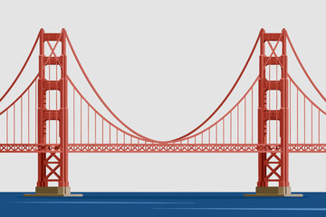 Fototapeta premium Golden Gate Bridge in San Francisco is a classic California landmark with majestic presence, suitable for travel brochures and posters.