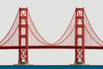 Golden Gate Bridge in San Francisco is a classic California landmark with majestic presence, suitable for travel brochures and posters.