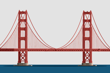 Obraz premium Golden Gate Bridge in San Francisco is a classic California landmark with majestic presence, suitable for travel brochures and posters.